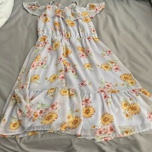 floral off the shoulder dress